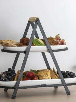 Fuente 2 pisos Serve & Share, con estantes extraíbles