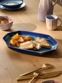 Fuente artesanal con esmalte reactivo Vinci