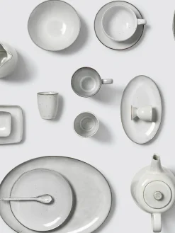 Fuente artesanal de gres Nordic Sand, 30 cm