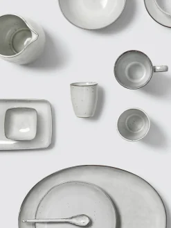 Fuente artesanal de gres Nordic Sand, 35 cm