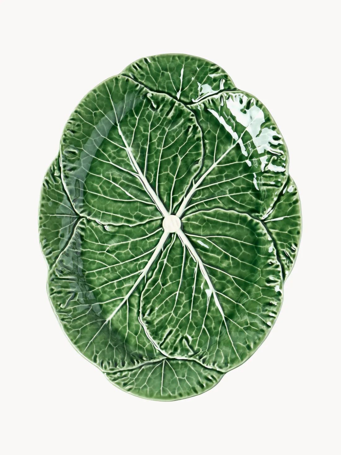 Fuente de servir ovalada pintada a mano Cabbage
