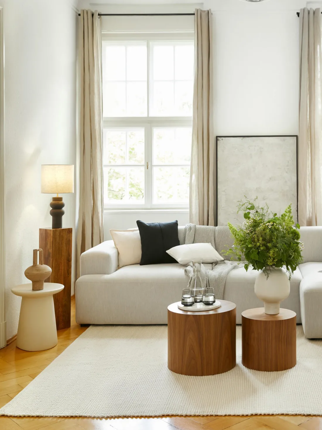 Funda de cojín artesanal con costura decorativa Terre