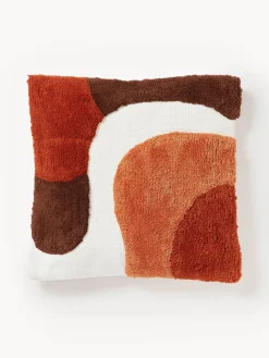 Funda de cojín artesanal con relieves Malu