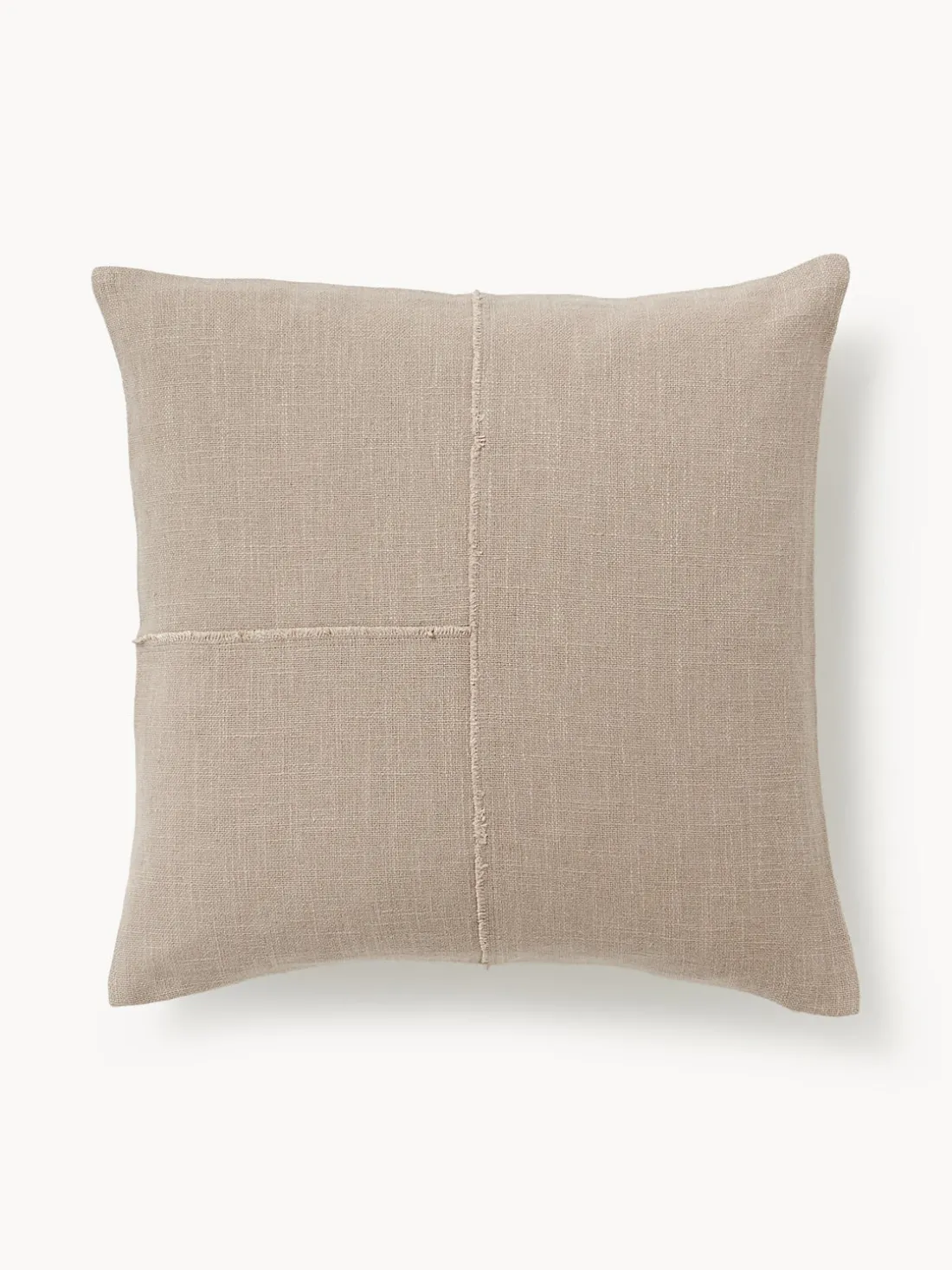 Funda de cojín artesanal con costura decorativa Terre