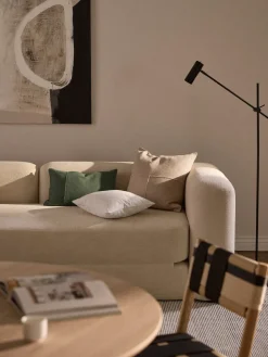 Funda de cojín artesanal con costura decorativa Terre