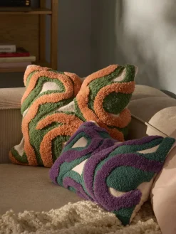 Funda de cojín artesanal con tejido capitoné Jiri