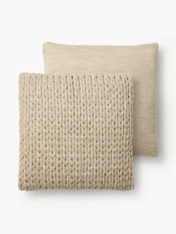 Funda de cojín artesanal de punto grueso Adyna