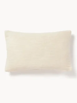 Funda de cojín artesanal de algodón con costuras decorativas Terre