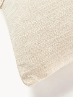 Funda de cojín artesanal de algodón con costuras decorativas Terre