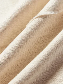 Funda de cojín artesanal de algodón con costuras decorativas Terre