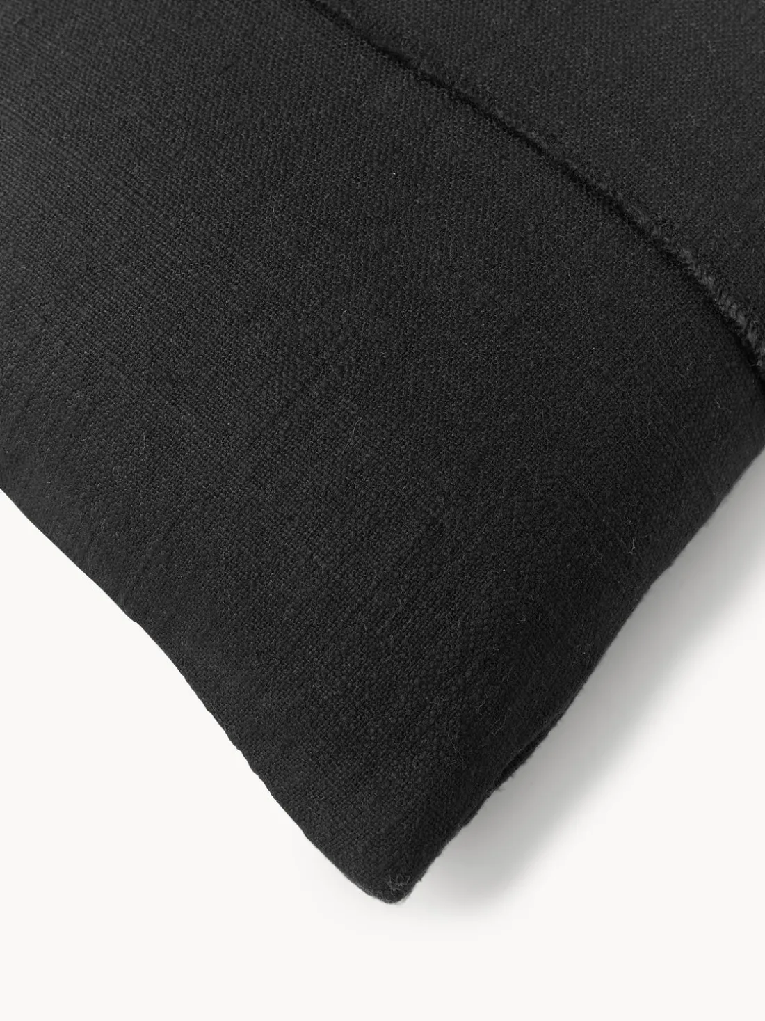 Funda de cojín artesanal de algodón con costuras decorativas Terre