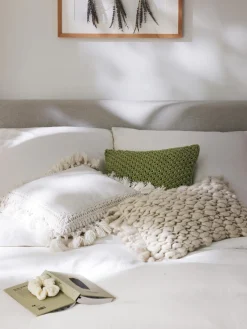 Funda de cojín artesanal de punto grueso Belen