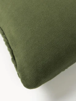 Funda de cojín artesanal de punto grueso Adyna, 30x50 cm