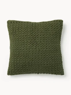 Funda de cojín artesanal de punto grueso Adyna