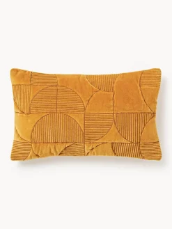 Funda de cojín bordada con estampado geométrico Verina