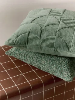 Funda de cojín bordada con estampado geométrico Verina