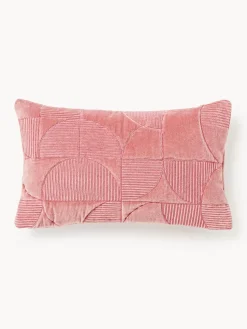 Funda de cojín bordada con estampado geométrico Verina