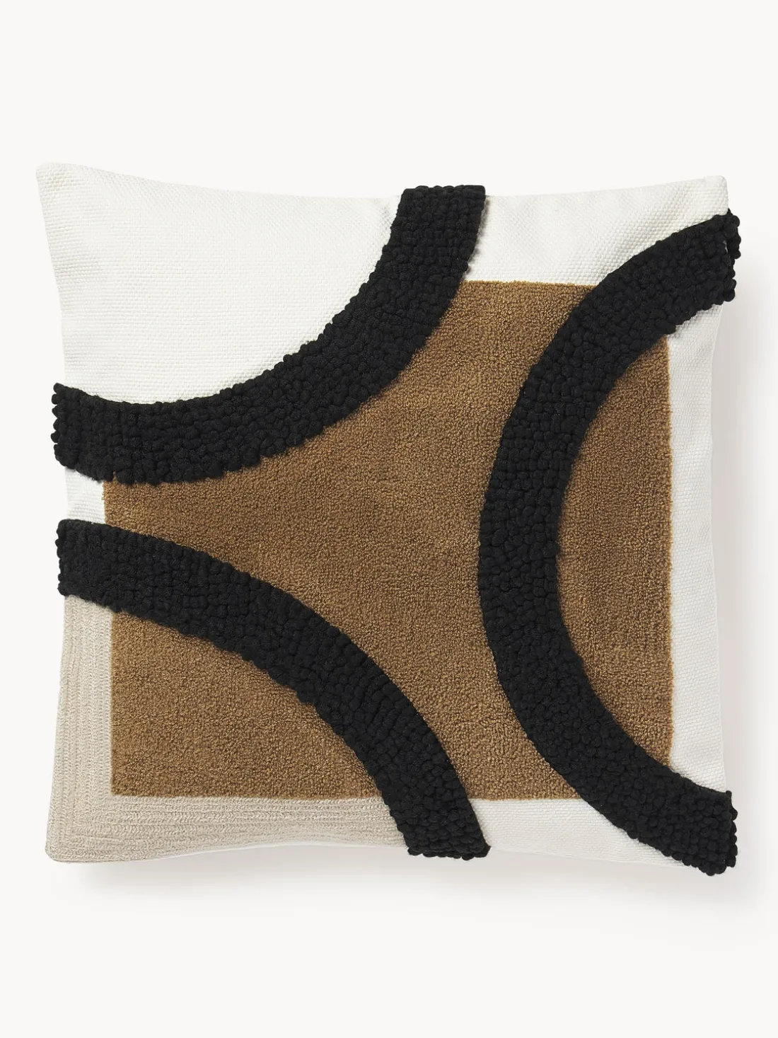 Funda de cojín bordada de algodón texturizada Reza