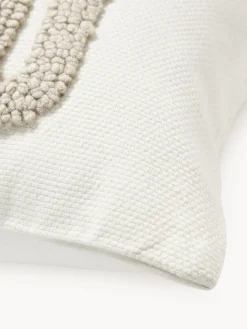 Funda de cojín bordada de algodón texturizada Vahid