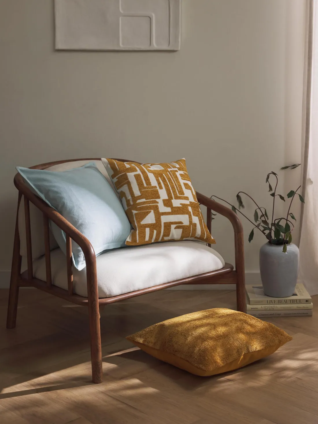 Funda de cojín bordada de chenilla Fran