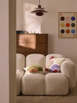 Funda de cojín capitoné con mechones decorativos Malu