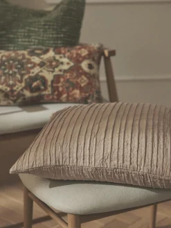 Funda de cojín de algodón con plisado Artemis