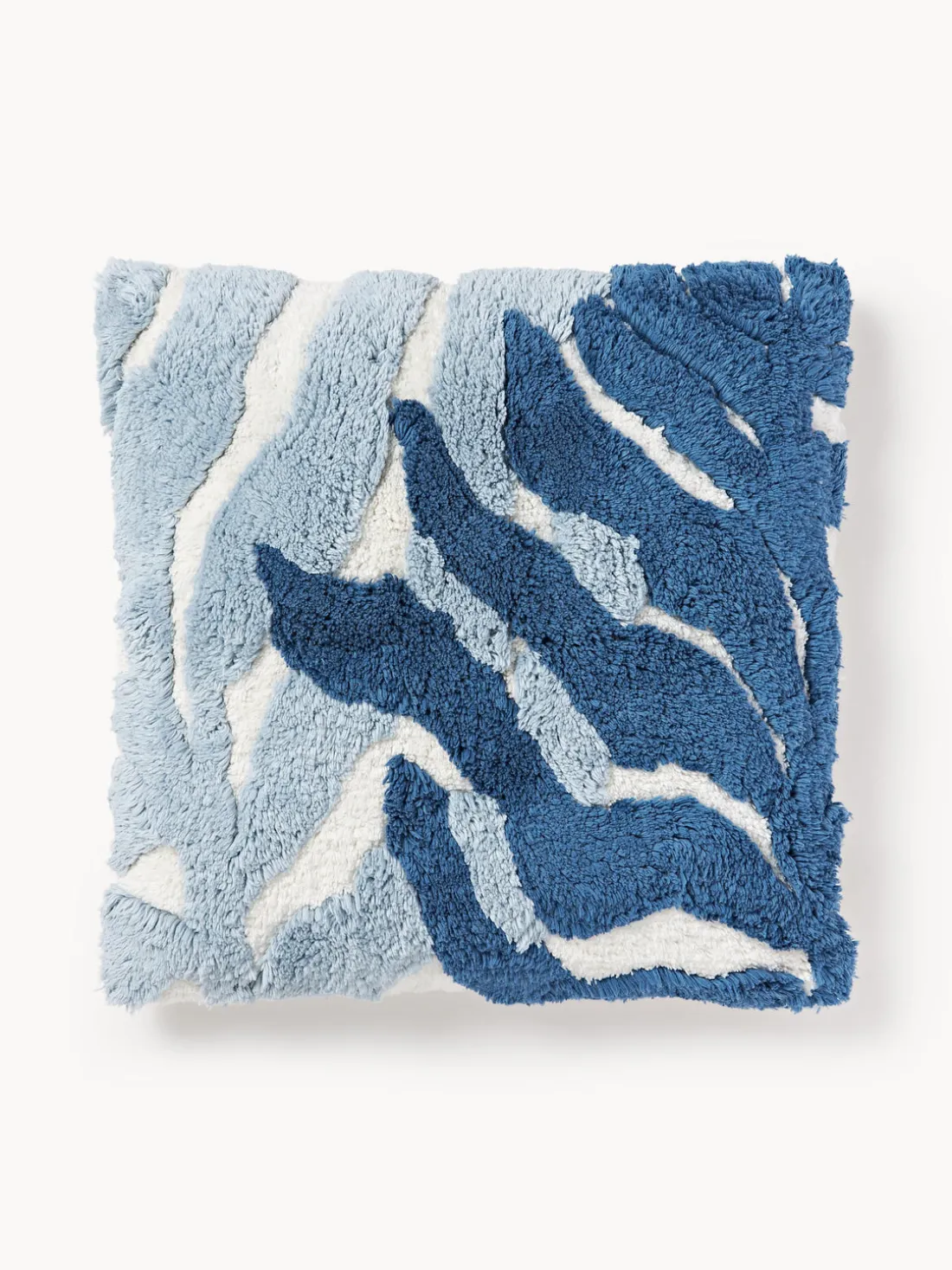 Funda de cojín de algodón capitoné de motivo vegetal Sela