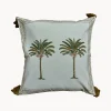 Funda de cojín de algodón pintada a mano Tropical