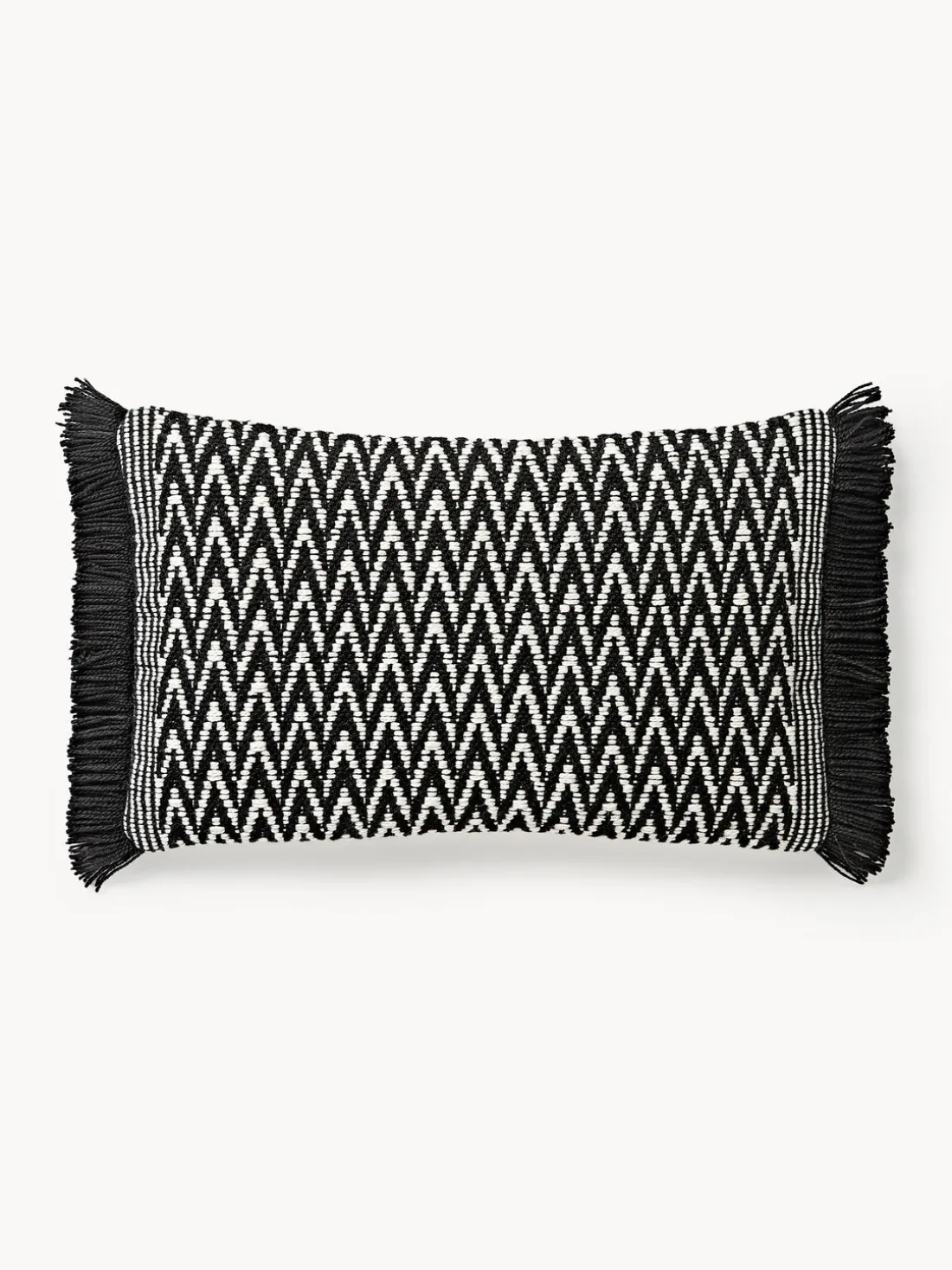 Funda de cojín de exterior con tejido estampado y flecos Suria