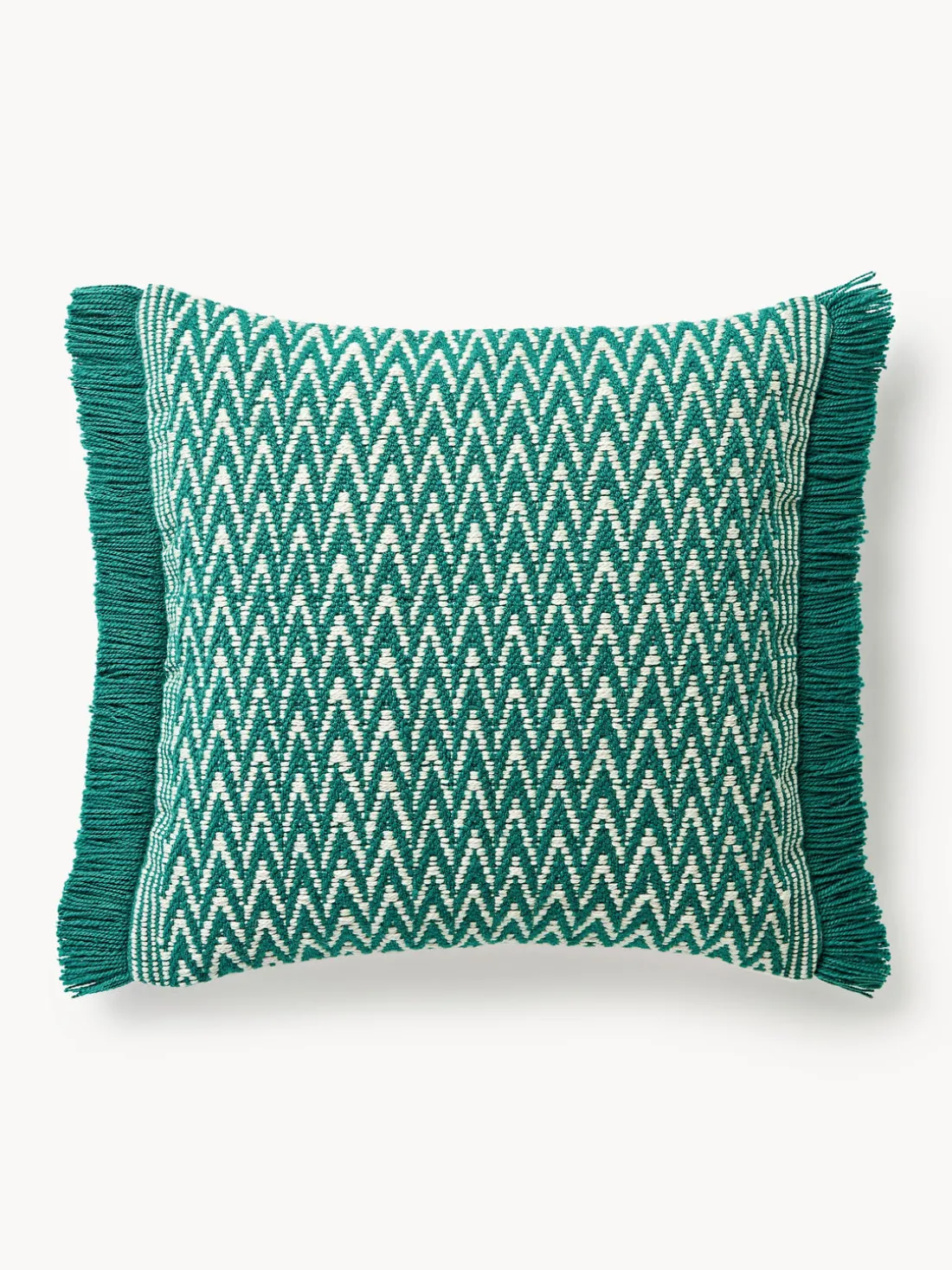 Funda de cojín de exterior con tejido estampado y flecos Suria