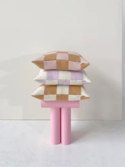 Funda de cojín de lana a cuadros Level Up