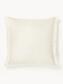 Funda de cojín de lino con flecos Luana