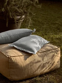 Funda de cojín de lino con flecos Luana