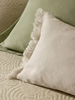 Funda de cojín de lino con flecos Luana