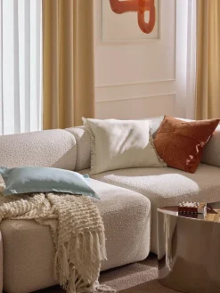 Funda de cojín de lino con flecos Luana