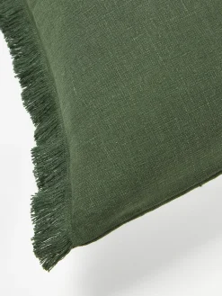 Funda de cojín de lino con flecos Luana