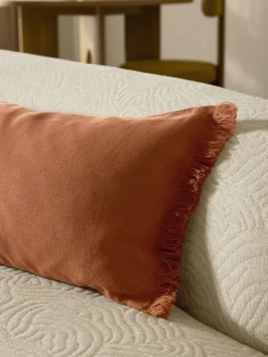 Funda de cojín de lino con flecos Luana