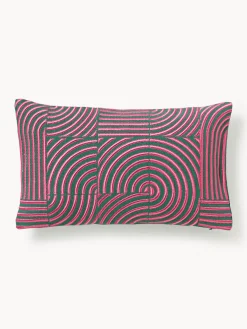 Funda de cojín de lino con estampado gráfico Lexi