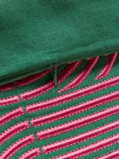 Funda de cojín de lino con estampado gráfico Lexi