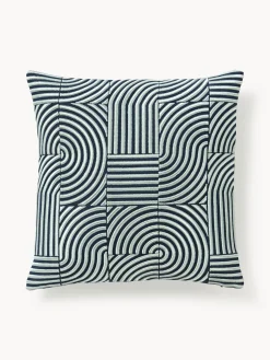 Funda de cojín de lino con estampado gráfico Lexi