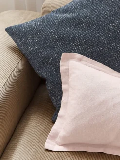 Funda de cojín de lino con dobladillo elevado Taryn