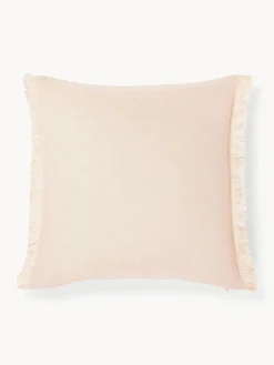 Funda de cojín de lino con flecos Luana