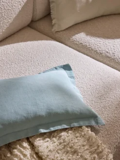 Funda de cojín de lino con dobladillo elevado Taryn