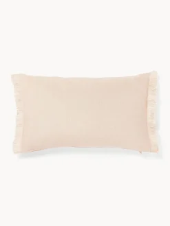 Funda de cojín de lino con flecos Luana