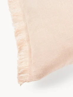 Funda de cojín de lino con flecos Luana