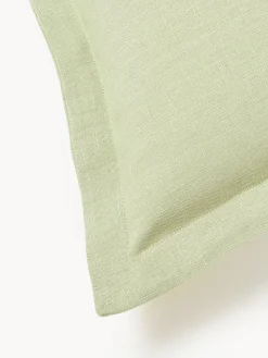 Funda de cojín de lino con dobladillo elevado Taryn