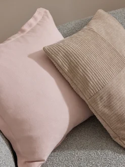 Funda de cojín de lino con dobladillo elevado Taryn