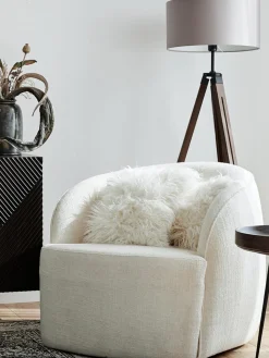 Funda de cojín de pelo sintético rizado Morten