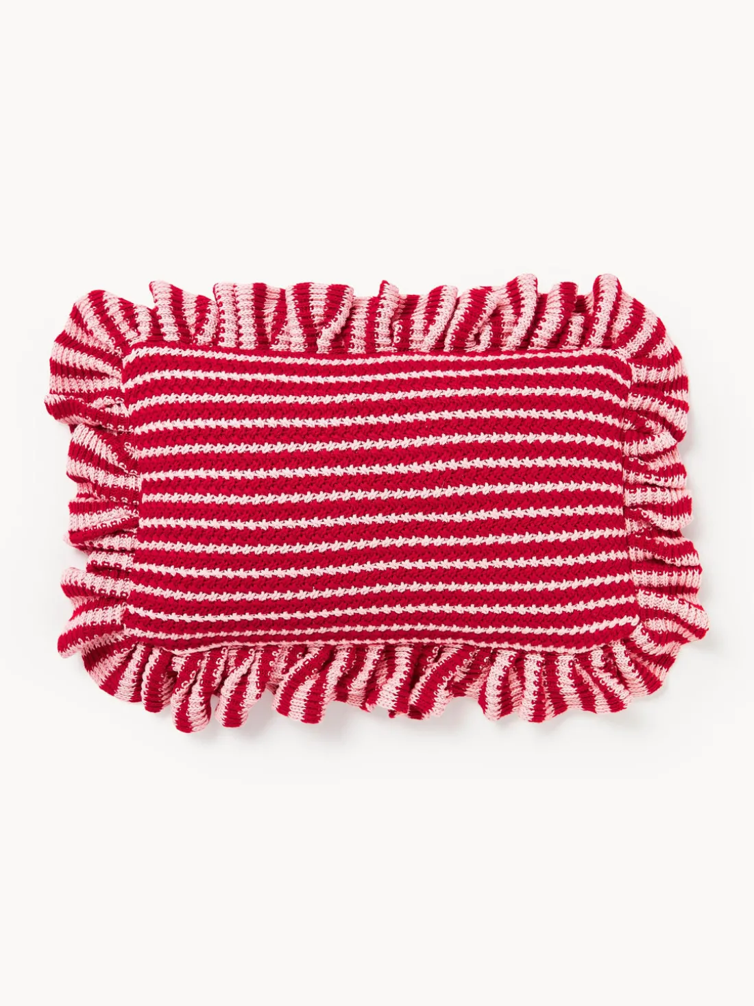 Funda de cojín de punto a rayas con volantes Blaise