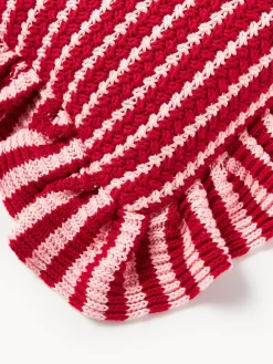Funda de cojín de punto a rayas con volantes Blaise